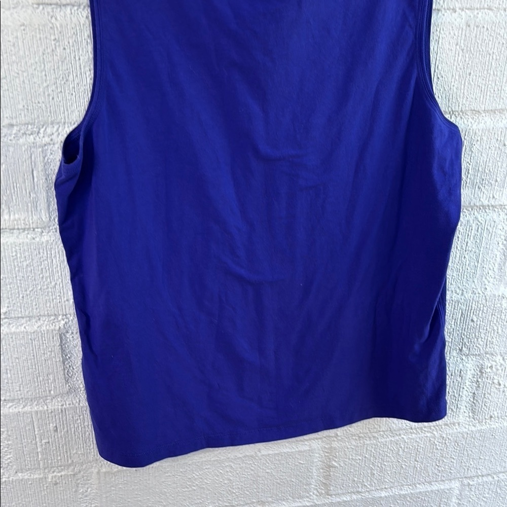 Athleta High Neck Cobalt Blue Sleeveless Athletic Tank Top sz M - Picture 5 of 7